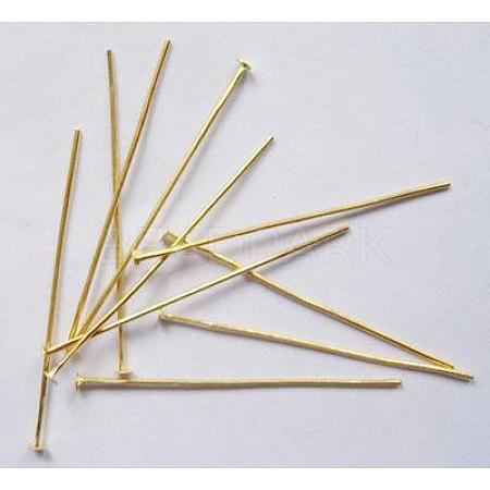 Brass Flat Head Pins KK-HP7.0cm-G-NF-1