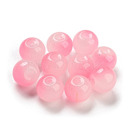 Two Tone Spray Painting Glass Beads GLAA-L046-03G-1