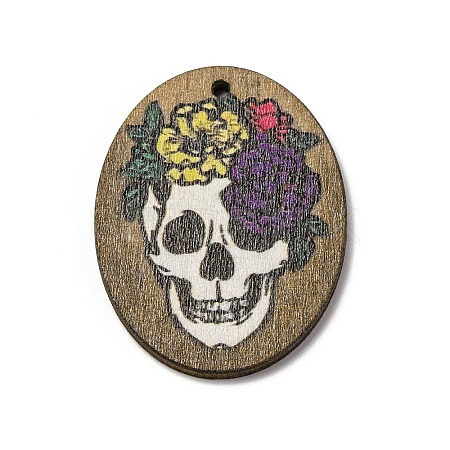 Single Face Printed Wood Pendants WOOD-B009-01F-1