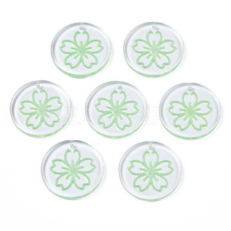 Transparent Resin Pendants RESI-N030-004C-1