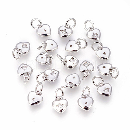 Brass Micro Pave Cubic Zirconia Charms ZIRC-F095-04P-1