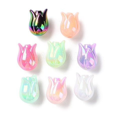 UV Plated Acrylic Beads X-SACR-G034-07-1
