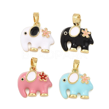 Brass Enamel Pendants KK-T001-04G-1