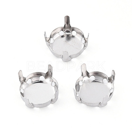 201 Stainless Steel Sew on Prong Settings STAS-T032-01-12mm-P-1