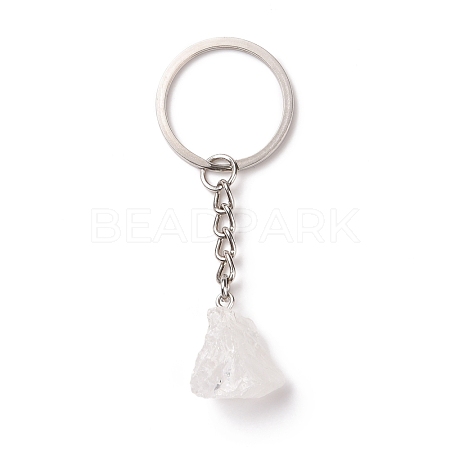Natural Quartz Crystal Keychain G-E155-04P-01-1