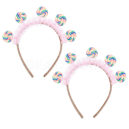 Cloth with Lollipop Hair Bands for Women Girl OHAR-WH0029-13B-1