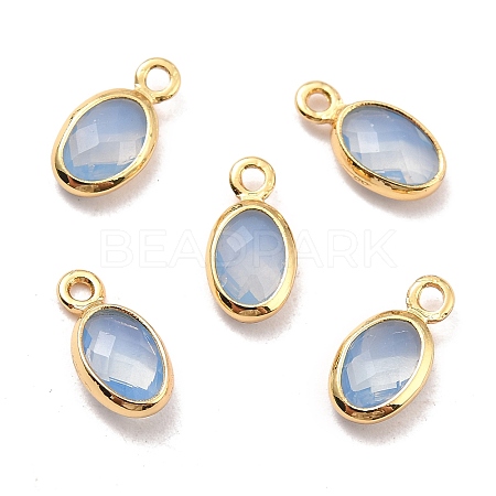 Eco-Friendly Brass with Glass Pendants KK-K268-01J-1