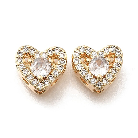 Brass Micro Pave Clear Cubic Zirconia and Glass Multi-Strand Links KK-M318-23G-1