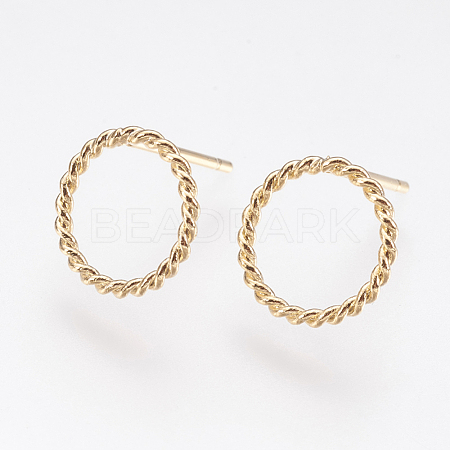 Long-Lasting Plated Brass Stud Earrings KK-K227-058G-NF-1