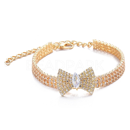 Adjustable 3-Row Brass Micro Pave Cubic Zirconia Cup Chain Pet Collars PW-WG63250-05-1