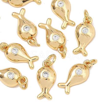 SHEGRACE Brass Clear Cubic Zirconia Charms XGRQ3P279-582G-1