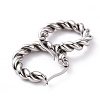 Non-Tarnish 304 Stainless Steel Twist Rope Hoop Earrings for Women EJEW-G298-07B-P-2