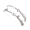 304 Stainless Steel Paperclip & Figaro Chain Bracelets for Women BJEW-JB12445-01-5