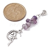 Mixed Gemstone Chip Pendants PALLOY-JF02239-4