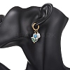 Valentine's Day Handmade Porcelain & Natural Cultured Freshwater Pearl Dangle Earrings EJEW-JE06960-2