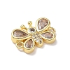 Brass Pave Cubic Zirconia Butterfly Links Connector Charms KK-L268-028G-03-2
