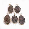 Golden Plated Natural Fossil Pendants G-S278-53-1
