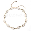 Adjustable Nylon Thread Shell Beads with Brass Kids Necklaces NJEW-JN04796-1