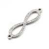 Original Color 304 Stainless Steel Polymer Clay Grade A Rhinestone Infinity Bracelet Links connectors STAS-E084-03-1