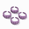 Spray Painted Alloy Cuff Rings RJEW-T011-33F-RS-1