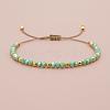 Glass & Brass Round Beads Braided Bead Bracelets RD6595-6-1