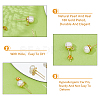 5 Pair Natural Pearl Round Stud Earrings Findings KK-HY0001-79-6