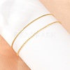 304 Stainless Steel Ball Chain & Snake Chain Double Layers Bracelets for Women BJEW-D460-06G-3