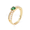 Real 18K Gold Plated Brass Micro Pave Cubic Zirconia Rings RJEW-J017-VC195-1