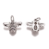 Brass Micro Pave Cubic Zirconia Charms ZIRC-G153-31P-1