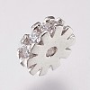 Brass Micro Pave Cubic Zirconia Beads KK-I614-058P-2