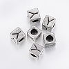 304 Stainless Steel Large Hole Letter European Beads LS-STAS-H428-01AS-Y-1