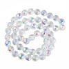 Electroplate Transparent Glass Beads Strands EGLA-N002-34A-C03-2