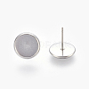 Eco-Friendly 316 Surgical Stainless Steel Stud Earring Settings STAS-F181-01P-10mm-2