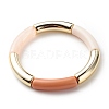 Acrylic Curved Tube Beaded Stretch Bracelet for Women BJEW-JB08438-01-1
