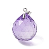 Faceted Teardrop Transparent Glass Pendant PALLOY-JF02348-01-1