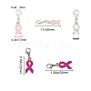 October Breast Cancer Pink Awareness Ribbon Alloy Enamel Pendants ENAM-SC0001-69-2
