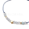 Natural Round Aquamarine Beads Braided Bead Bracelets for Women BJEW-JB11655-03-3