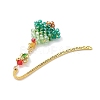 Glass Christmas Tree Charms Bookmarks AJEW-MZ00006-4