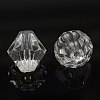 Faceted Bicone Transparent Acrylic Beads DBB18MM01-2