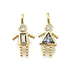 Brass Micro Pave Cubic Zirconia Pendants KK-D339-02G-03-1