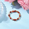 Natural Gemstone Beaded Stretch Rings RJEW-JR00866-3