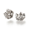 Brass Micro Pave Clear Cubic Zirconia Spacer Beads KK-Z156-08P-02-1