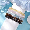 12 Constellation Natural Mixed Gemstone Chip Beaded Stretch Bracelets Sets for Women Men BJEW-JB10264-08-4