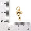 Brass Micro Pave Clear Cubic Zirconia Charms KK-G544-04G-07-3
