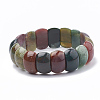 Natural Indian Agate Beaded Stretch Bracelets BJEW-S137-03-1