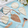 Leaf Wood Macrame Coaster Cutting Template DIY-BC0015-37-4