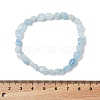 Natural Aquamarine Bead Stretch Bracelets X-BJEW-K213-54-3
