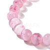 Dyed Natural Selenite Round Beaded Stretch Bracelet for Women BJEW-G697-02B-4