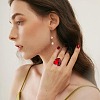 4Pcs 4 Colors Glass Heart Adjustable Rings Set RJEW-FI0001-11-6