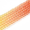 Transparent Gradient Color Glass Beads Strands GLAA-H021-01B-30-4